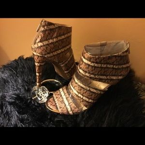 Leather Coral snake print bootie